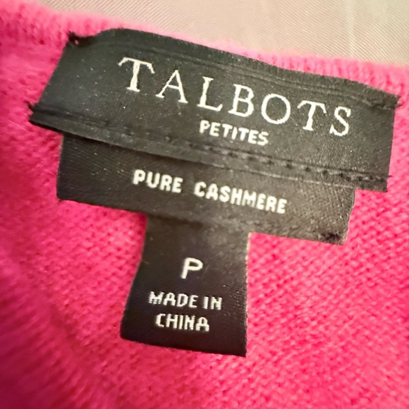 NWOT Talbots 100% Cashmere Audrey 3/4 Sleeve Pink Crew Neck Sweater XS/P $178 - Picture 6 of 10